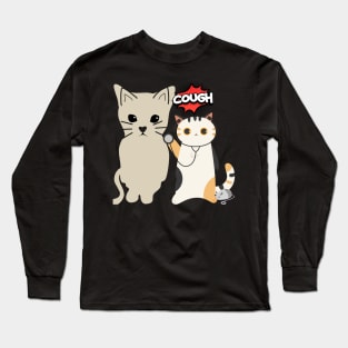 cat coughing Long Sleeve T-Shirt